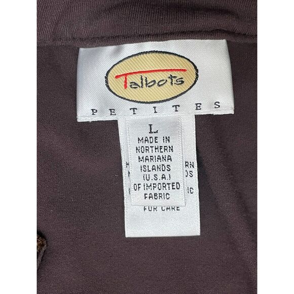 Talbots Petites Women's Top Blouse L Brown Tunic Stretch Sequin Whimsigoth Y2k - Picture 8 of 8